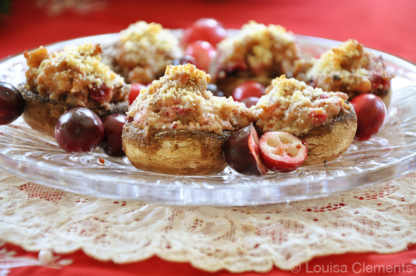 Cranberry stuffed mushrooms