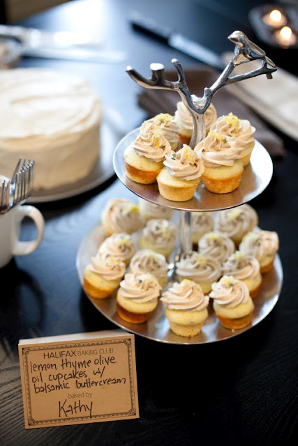 Lemon Thyme Olive Oil Cupcakes with Balsamic Buttercream