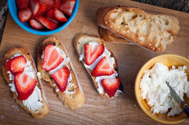 Goat Cheese and Strawberries