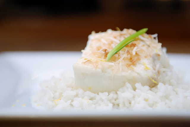 Coconut Milk Poached Halibut