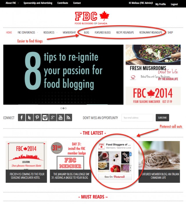 FBC Home Page Highlights