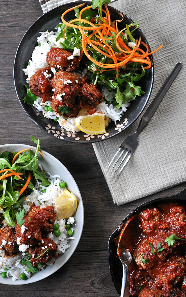 On Board in 20: Mini Ricotta Meatballs over Lemon Rice & Peas | Food Bloggers of Canada