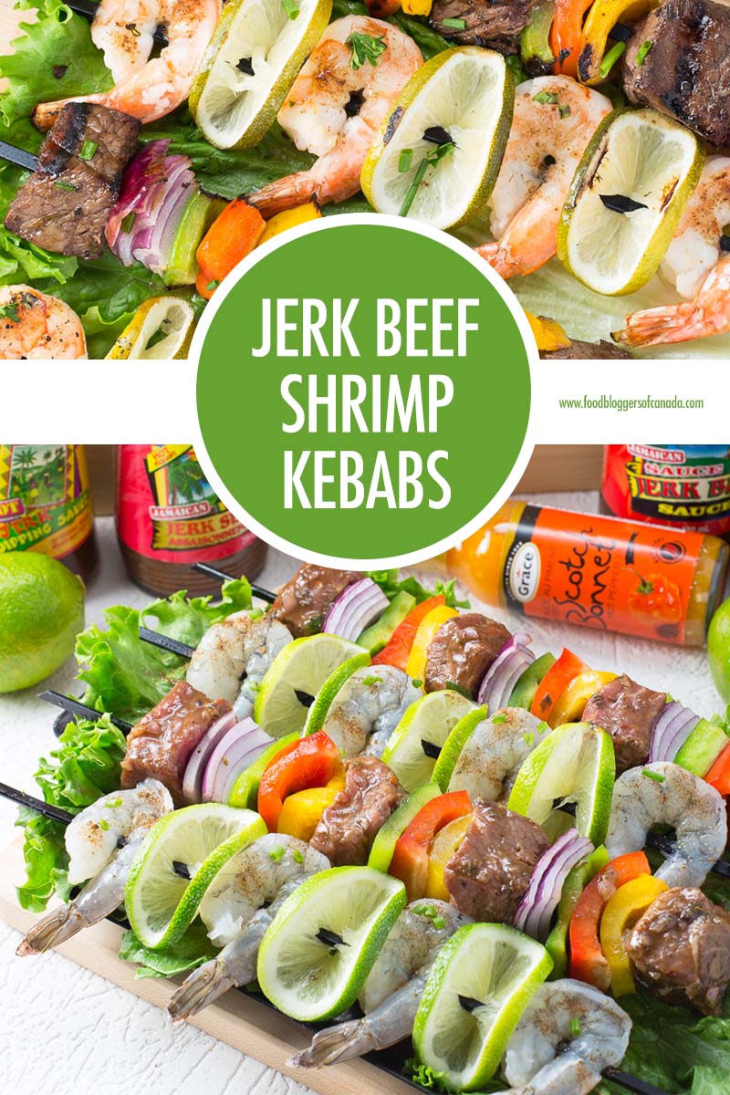 Jerk Beef and Shrimp Kebabs