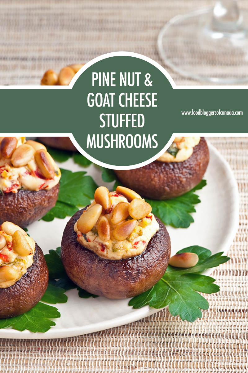 Pine Nut and Goat Cheese Stuffed Mushrooms | Food Bloggers of Canada