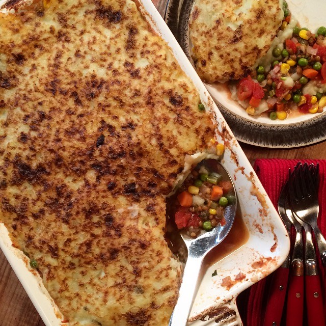 Dig in! Vegetarian Lentil Shepherd's Pie