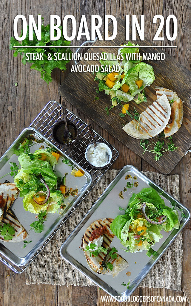 20 Minute Meals: Steak Quesadillas with Mango Avocado Salad | Food Bloggers of Canada