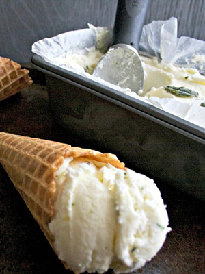 Lime Basil No Churn Ice Cream | Chews and Brews