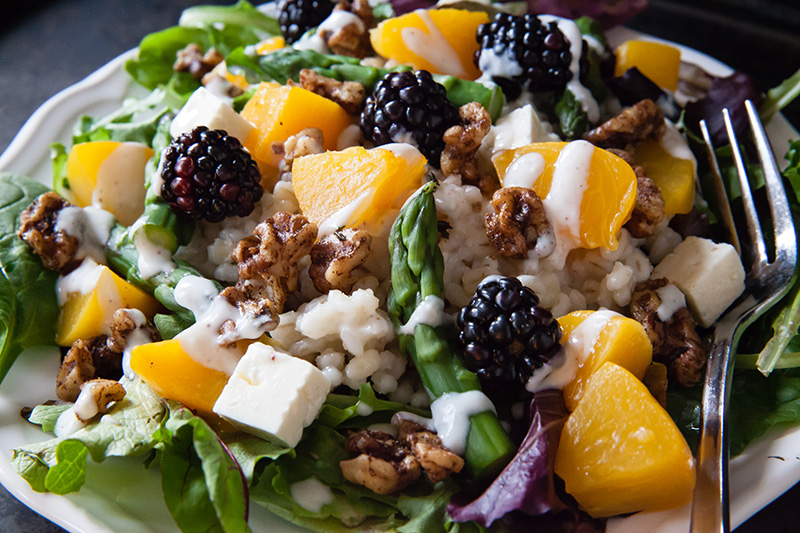 Peach & Barley Salad with Asparagus | Food Bloggers of Canada