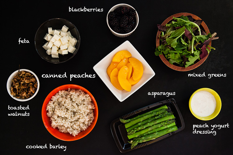 Peach & Barley Salad with Asparagus | Food Bloggers of Canada