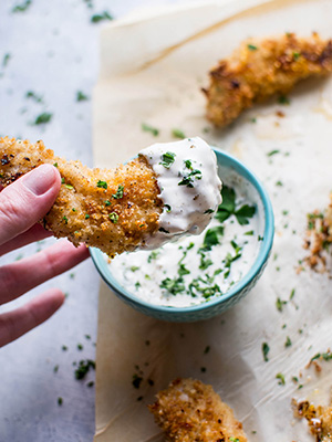 Baked Sticky Lemon Chicken Tenders | Salt & Lavender