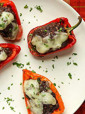 Black Bean Portobello Stuffed Peppers | The Food Blog