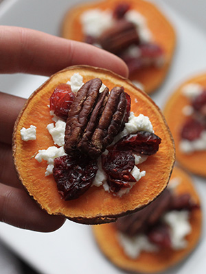Sweet Potato Rounds with Goat Cheese | Euporia Nutrition