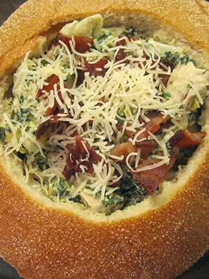 Freezer Friendly Chicken Spinach Dip Bread Bowls | Things I Make For Dinner