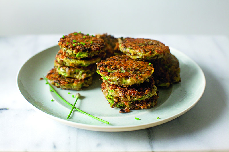 Broccoli, Cheddar and Wild Rice Fritters 