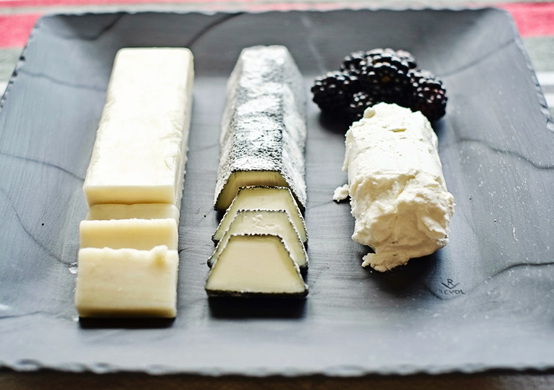Three goat cheeses 