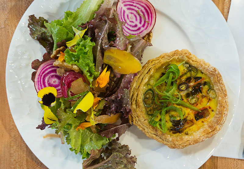 Quiche and Greens at The Grounds Cafe