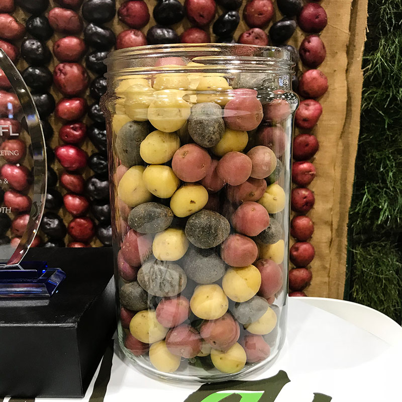 A purple, red and gold trio of potatoes