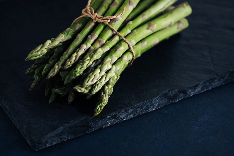 bunch of tied together asparagus
