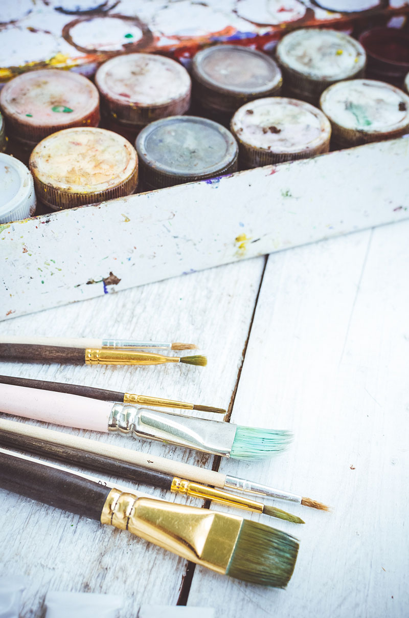 Paintbrushes and Paint