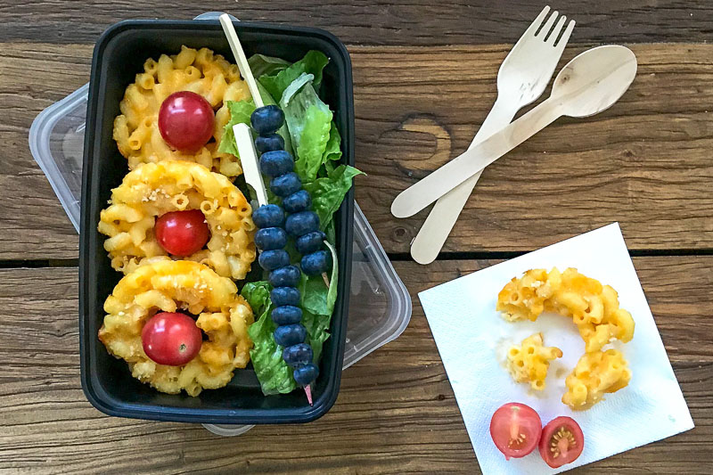 Mac N Cheese Doughnuts in a Lunch Box