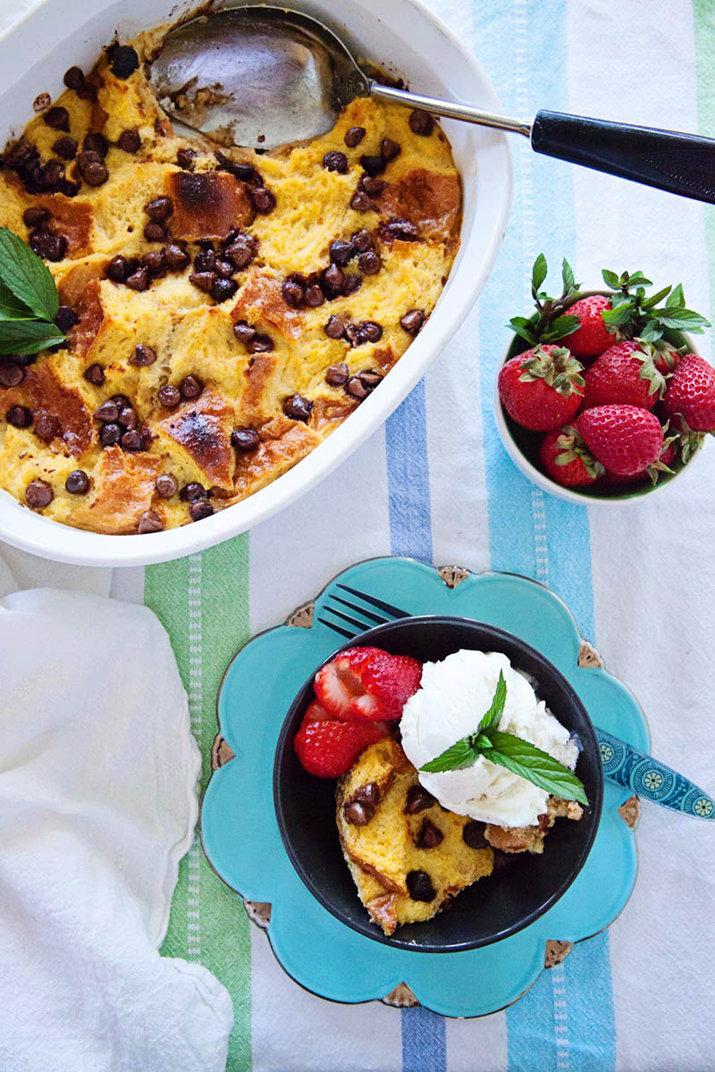 Chocolate Chip Bread Pudding | Food Bloggers of Canada