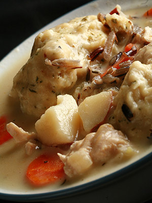 Chicken Wild Rice Soup with Gluten Free Dumplings