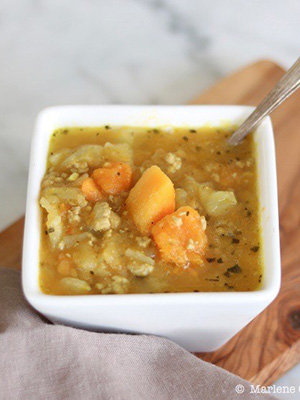 Turkey Cabbage Squash Soup