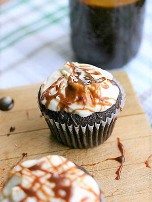 Chocolate Beer Cupcakes With White Chocolate Cream Cheese Frosting | Evergreen Eats