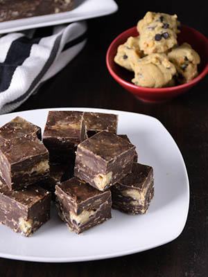 Toasted Coconut Chocolate Cookie Dough Fudg