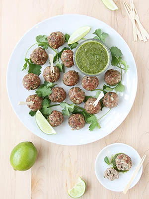 Indian Lamb Meatballs with Mint, Coriander and Lime Chutney | Food Nouveau
