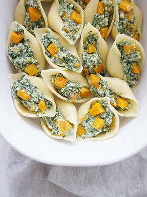 Stuffed Pasta Shells With Butternut Squash, Ricotta and Spinach | Pina Bresciani