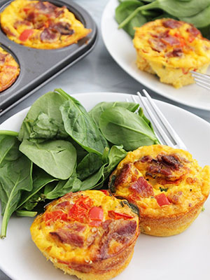 Bacon and Egg Muffin Cups With Spinach | Slow the Cook Down
