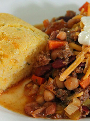 Chili and Cornbread for Two | Jo and Sue