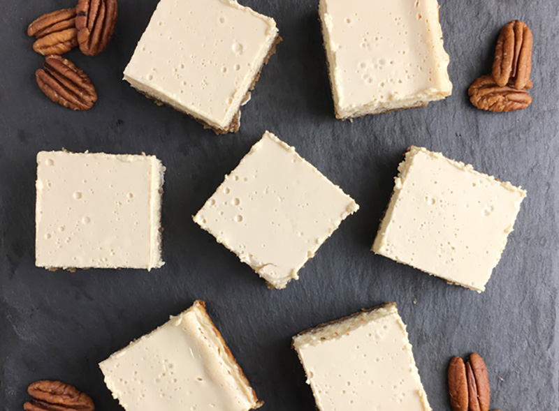 Creamy Cheesecake Squares With Nut Crust | A Day In The Kitchen