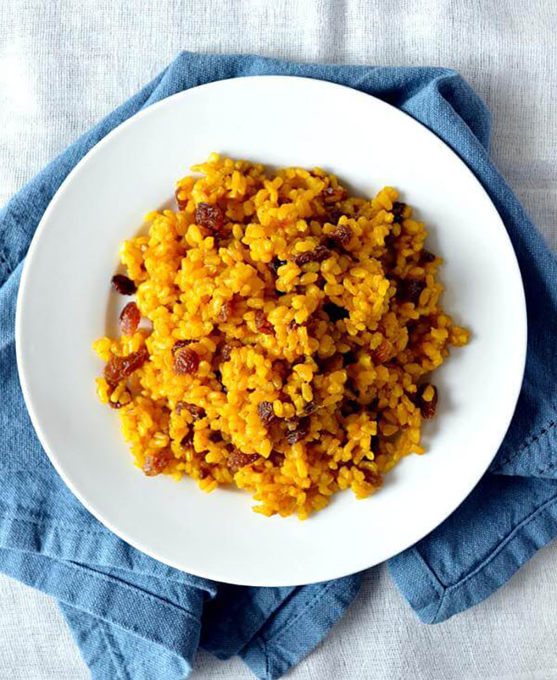 Golden Turmeric Raisin Rice | Sondi Bruner