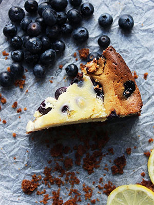 Baked Lemon Blueberry Cheesecake | Slow the Cook Down