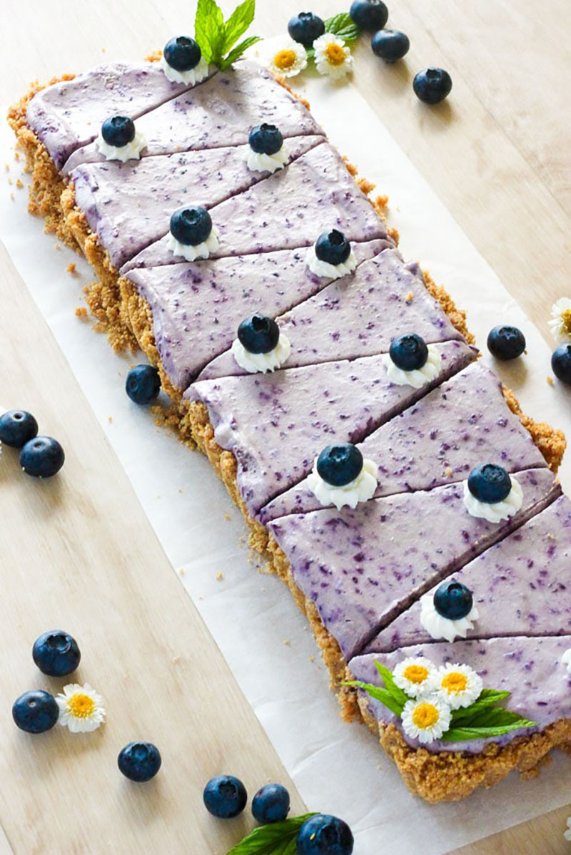 Easy No Bake Blueberry Cheesecake | Delicious on a Dime