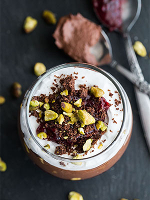 Dairy-Free Chocolate Raspberry Cheesecake Parfaits | Crumb Top Baking
