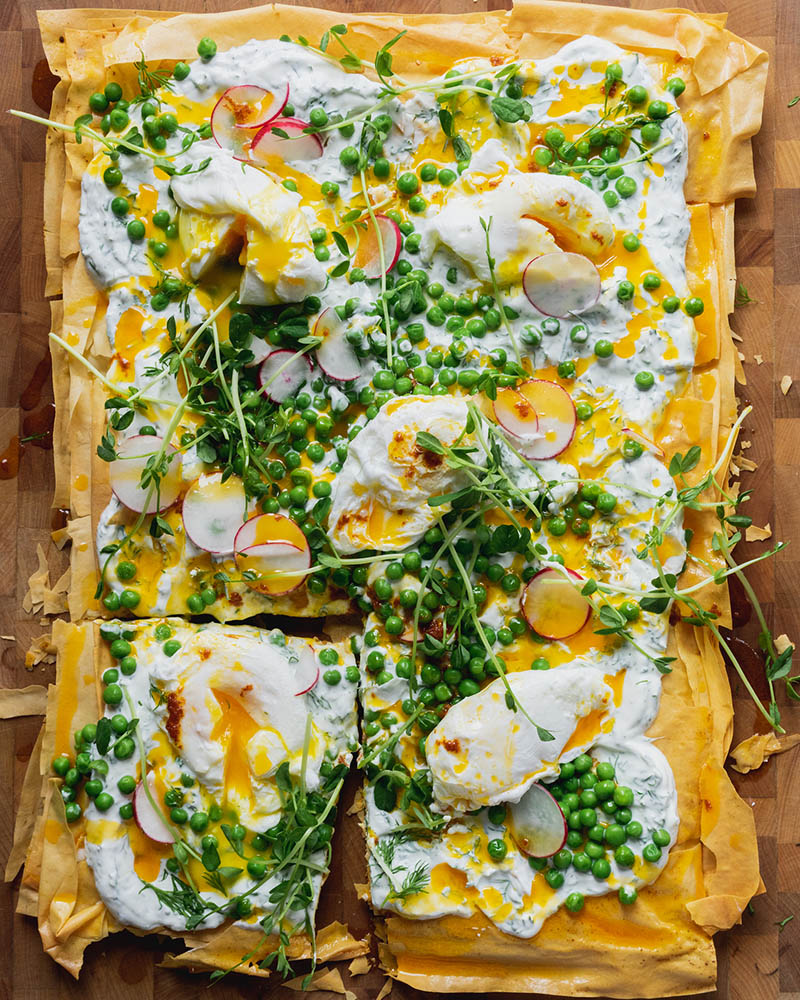 Turkish Poached Egg (Cilbir) Phyllo Tart