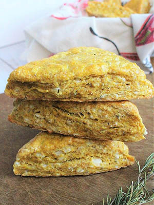 Rosemary White Cheddar Pumpkin Scones | Evergreen Eats