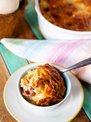 Ham and Cheddar Bread Pudding | Food Bloggers of Canada
