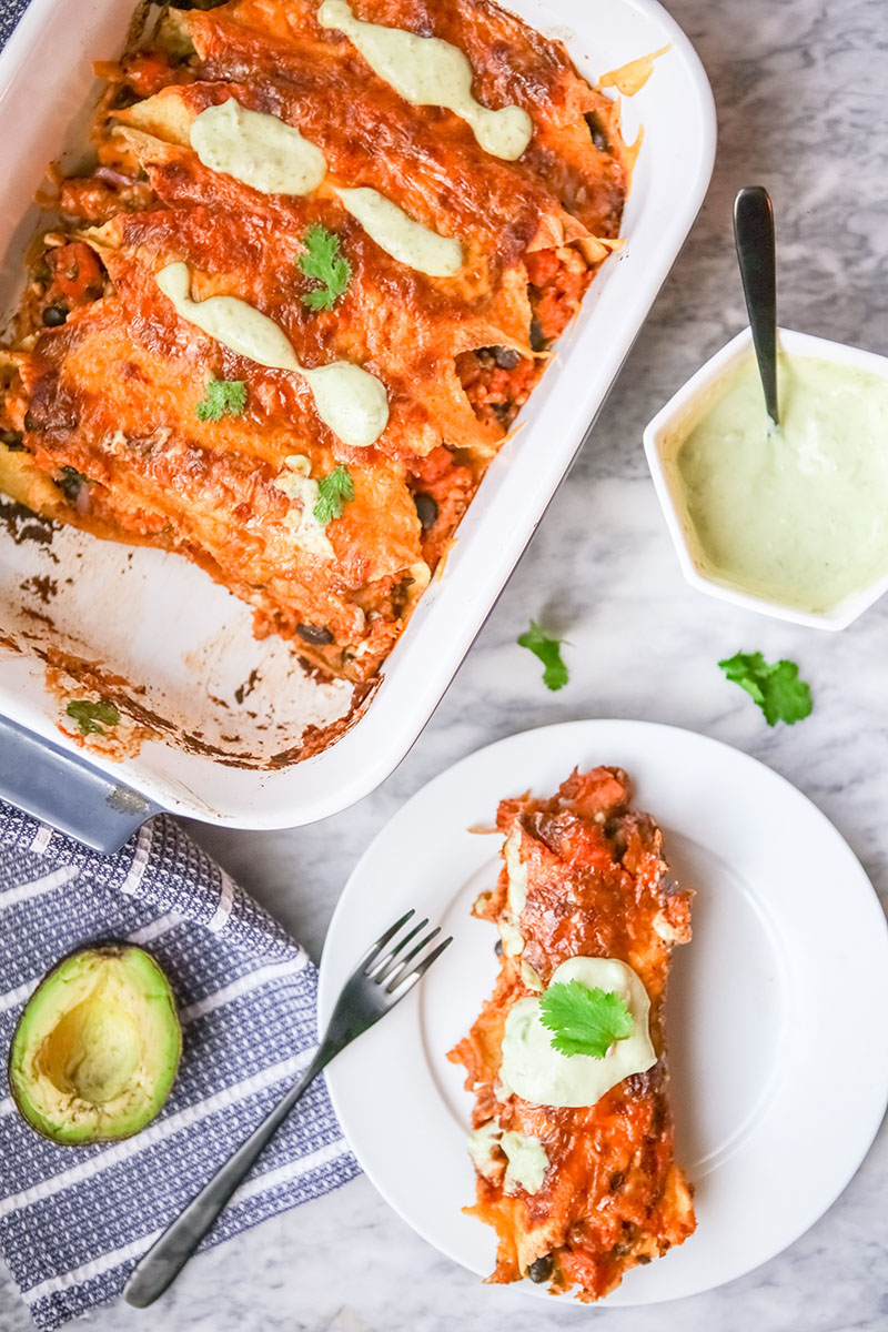 Sweet Potato and Black Bean Enchiladas | My Sweet Mess