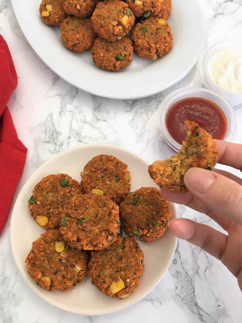 Baked Lentil and Pea Nuggets | This Healthy Kitchen