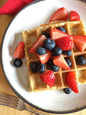 Zucchini Waffles with Fresh Berries | Half Your Plate