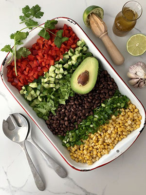 Corn, Black Bean & Avocado Salad | The Kitchen Fairy