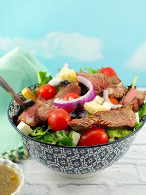 Grilled Steak Salad With Feta and Clamato Dressing | Food Meanderings