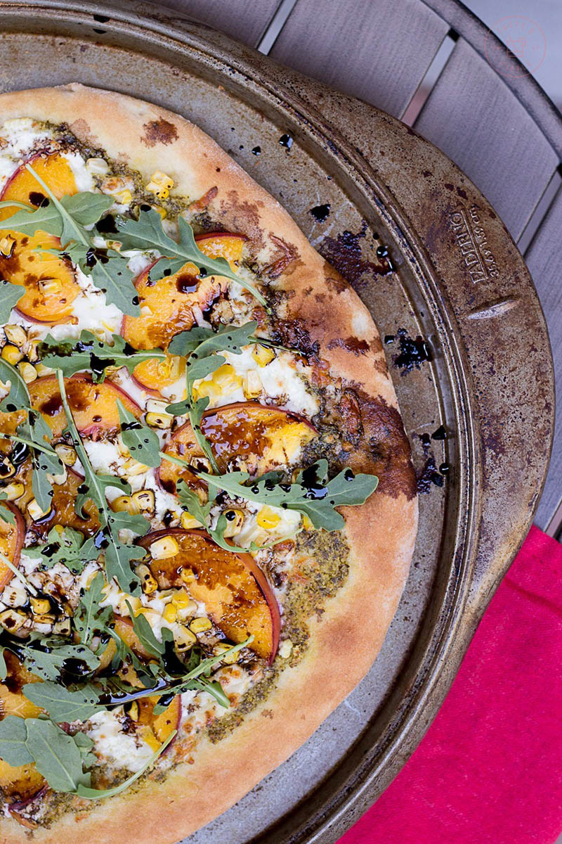 Balsamic Peach and Pesto Pizza by Taste And Tipple