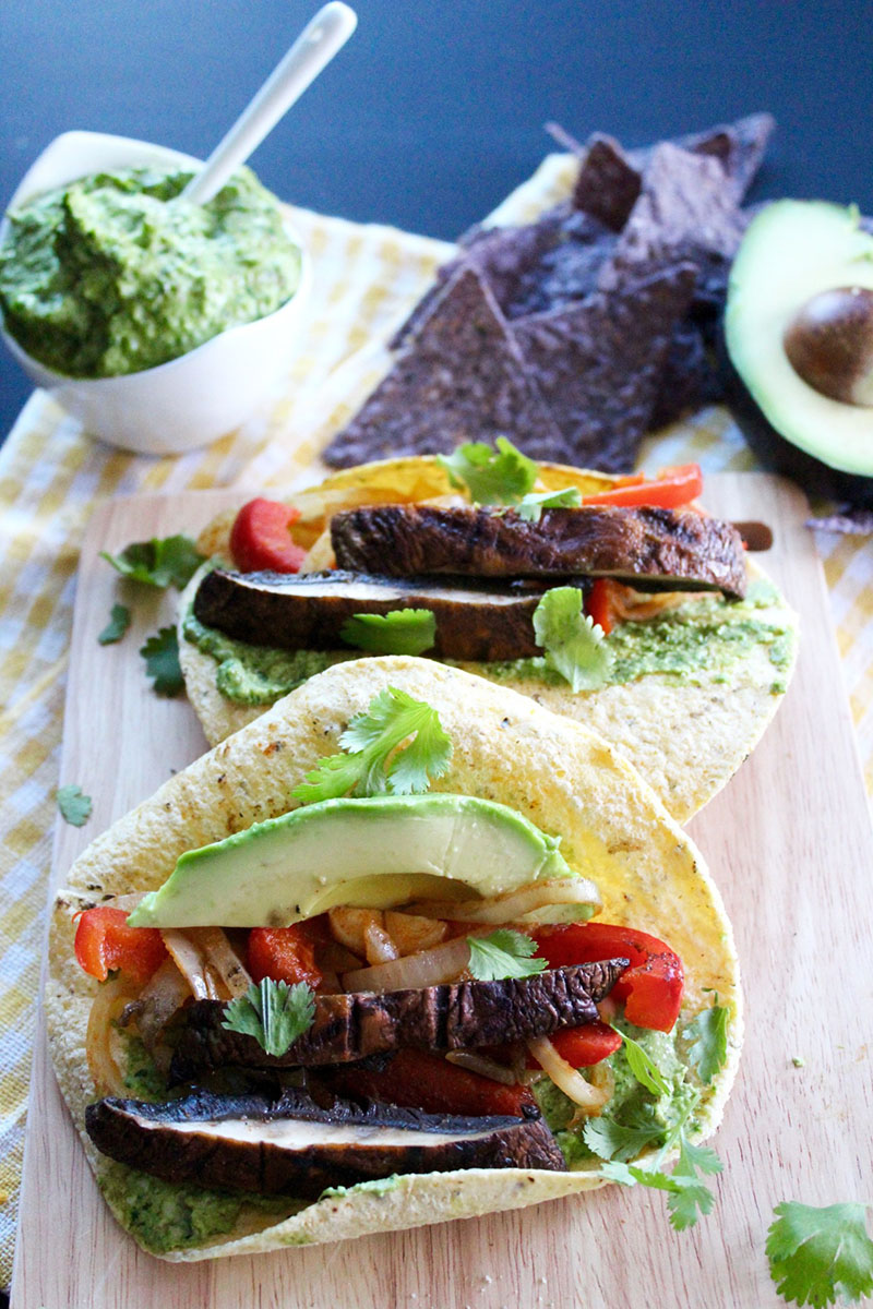 Portobello Mushroom Fajitas With Cilantro Pesto | Insightful Bite