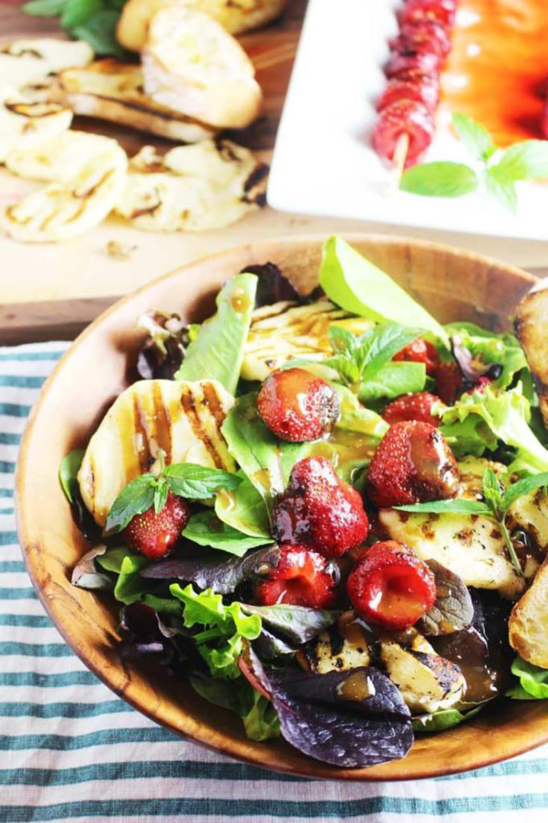 Grilled Strawberry and Halloumi Salad | Our Happy Mess
