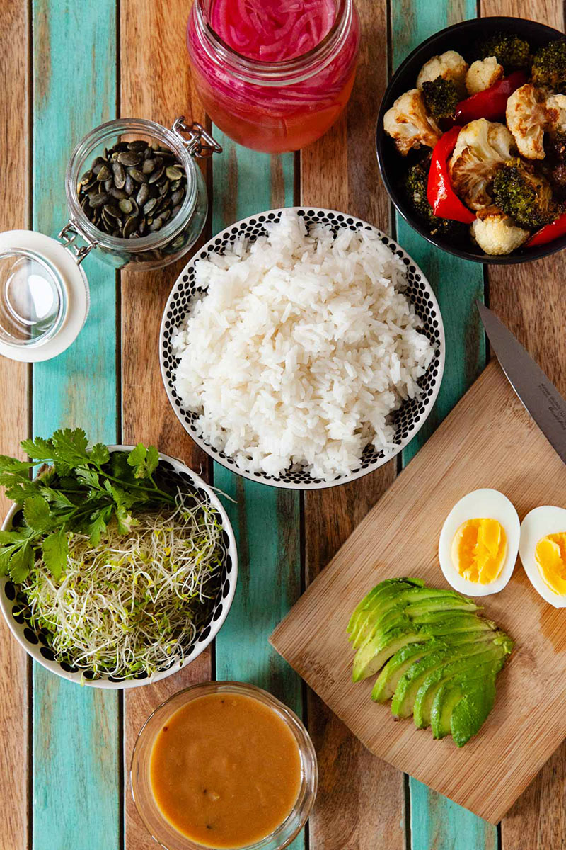 Roasted Veggie Miso Rice Bowl Ingredients | Food Bloggers of Canada